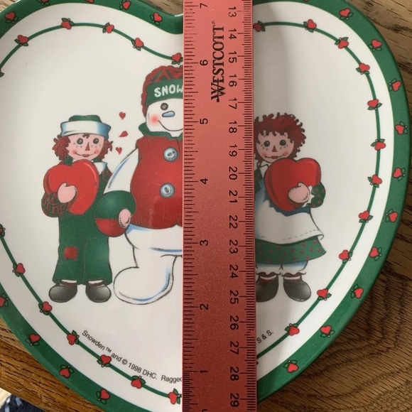 Vintage Melamine Childrens Heart Plate Raggedy Ann Raggedy Andy Zak designs - Picture 3 of 5